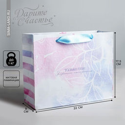 Пакет подарочный ламинированный, упаковка, «Только тебе», 22×17.5×8 см