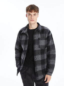 Regular Fit Uzun Kollu Ekose Erkek G?mlek Ceket