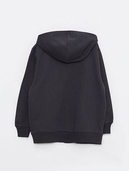 Kap??onlu Bask?l? Uzun Kollu Erkek ?ocuk Fermuarl? Sweatshirt - Waikiki фото 2