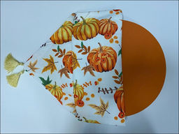 Дорожка на стол + 6 подтарелочников принт Тыква цвет оранжевый