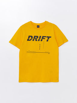 Bisiklet Yaka Bask?l? K?sa Kollu Erkek ?ocuk Ti??rt