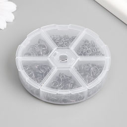 Кольца зажимные металл в шкатулке Чёрное серебро 880 шт 8х8х2 см - Simaland фото 3