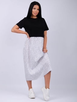 Платье "Виттория 6" белый горох, вискоза/кулирка (М)