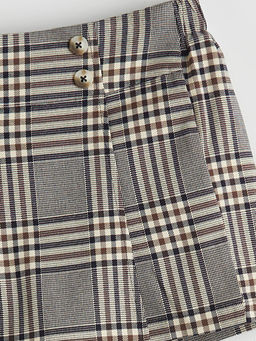 Beli Lastikli Ekose K?z ?ocuk ?ort Etek