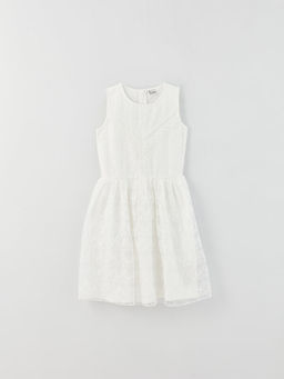 Bisiklet Yaka Nak??l? K?z ?ocuk Elbise