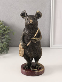 Фигурка полистоун «Мышонок-почтальон с сумкой через плечо», 10.5×12.5×27.5 см