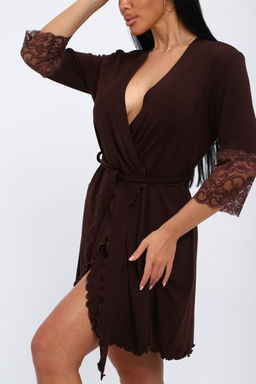 Халат женский из вискозы Адель Нуар шоколад - Амадэль фото 9