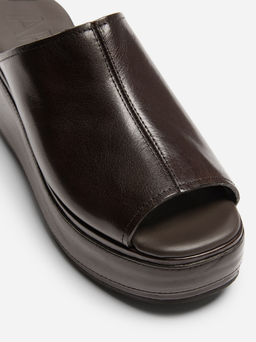 Sandalias de plataforma plana de piel - H&m фото 3