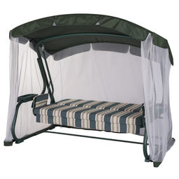 Качели садовые «Милан», 237×136×172 см, металл, 3-местные, с москитной сеткой, зелёные