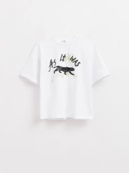 CONTE Футболка с манжетами и вышивкой As it was LD 2679 white-pantera