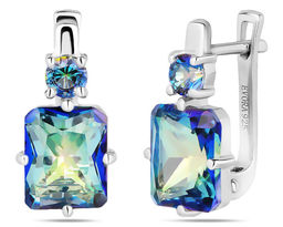 Серьги, мистик кварц синий, Арте