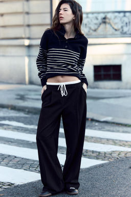 WIDE-LEG TROUSERS WITH DOUBLE WAISTBAND - Zara фото 57