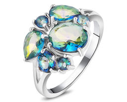 Кольцо, мистик кварц синий, Джаккет