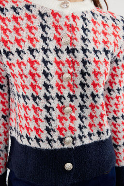 TRENDYOLMILLA Ekru Buklet Iplikli Desenli Ceket Gorunumlu Triko H?rka TWOAW24HI00277  фото 4