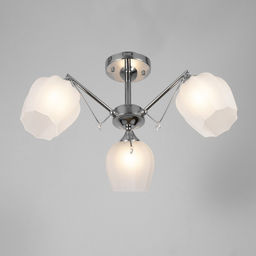 Светильник потолочный BayerLux «Миранда», люстра 3хЕ27, 40 Вт, хром, 59×59×26 см