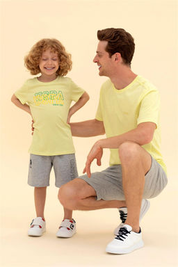 U. S. Polo Assn Мужская светло-желтая базовая футболка с круглым вырезом - U.s. polo assn фото 8