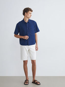 Regular Fit K?sa Kollu Erkek Jean G?mlek