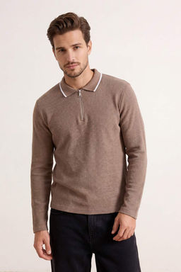 Siyah Loose Fit Dokulu Yaka Cizgi Detayl? Fermuarl? Polo Yaka T-shirt TMNSS26PO00003 - Trendyolmilla фото 16