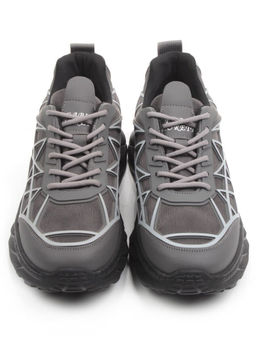 03-33081BK-7 GREY Кроссовки мужские (натуральная кожа (нубук), текстиль)