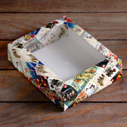 Цена за 5 шт. Коробка подарочная, крышка-дно, с окном Новогодняя афиша, 18 х 15 х 5 см - UPAK LAND фото 3