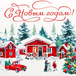 Цена за 2 шт. Коробка подарочная новогодняя складная «С Новым годом!», 21 х 15 х 7 см