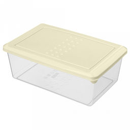 Asti Контейнер для продуктов пластмассовый 1,05л, 18,5х12х6,8см, прямоугольный, светло-бежевый, подходит для СВЧ (Россия)