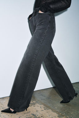JEANS ZW COLLECTION WIDE LEG TIRO ALTO / Gris - Zara фото 4