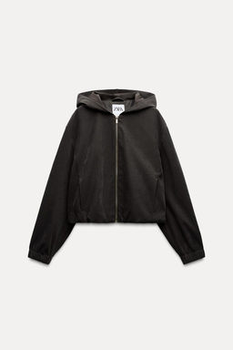 TEXTURED BOMBER JACKET WITH HOOD - Zara фото 4