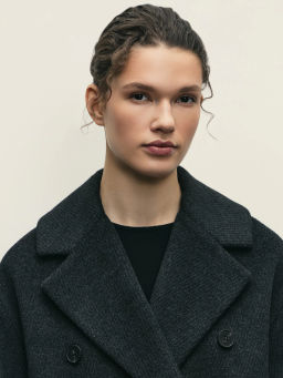 Полупальто свободного силуэта со спущенным плечом / Zarina  фото 7