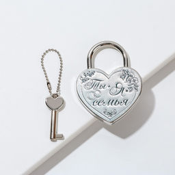 Замок свадебный с ключом «Ты и я семья».