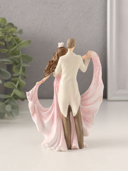 Фигурка полистоун Танцующая пара, бело-розовый, 9.5?5?13 см