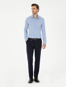 Mavi _izgili Ex. Slim Fit Uzun Kollu G_mlek