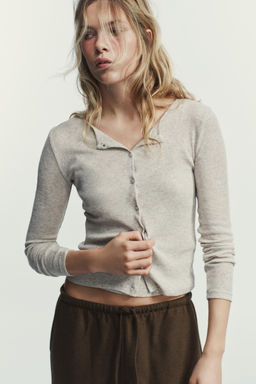 LACE TRIMMED COMBINATION JACKET AND TOP - Zara фото 10