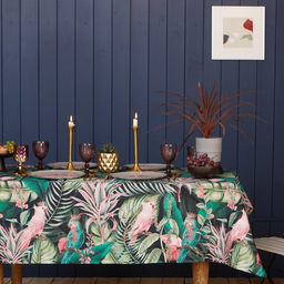 Скатерть «Этель» Tropical parrots 149×180 см, 100% хлопок, саржа 190 г/м²