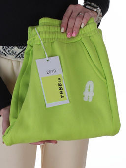 2619 LT. GREEN Брюки спортивные утепленные женские (85% хлопок, 10% полиэстер, 5% спандекс)
