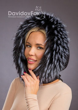 Платок трикотаж экомех енот блэк - Davidovfox фото 2