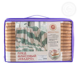 Плед флисовый Квадро карамель 150*200/1 шт. Пледы из флиса Квадро - Артпостель фото 4