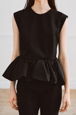TOP PEPLUM MANGA SISA ZW COLLECTION / Negro - Zara фото 5