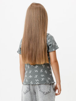 КР 302814/пряный базилик,нежные цветочки к585 фуфайка (футболка) для дев - Crockid фото 5