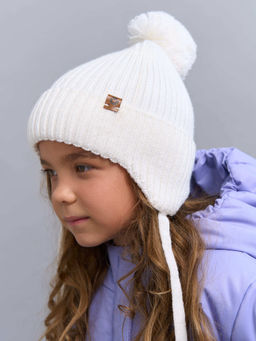 Шапка из смесовой шерсти Молоко на завязках - Bungly фото 5