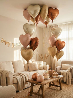 Цена за 2 шт. Воздушные шары фольгированные 17" "Сердце" цвет розовый сатин, набор 5 штук