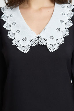 TRENDYOLMILLA Siyah A Kesim Yaka Detayl? Mini Dokuma Elbise TWOAW25EL00483  фото 4