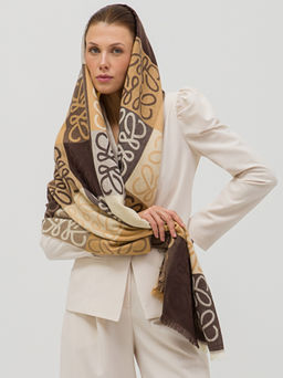 В составе шерсть и кашемир! теплый двусторонний палантин