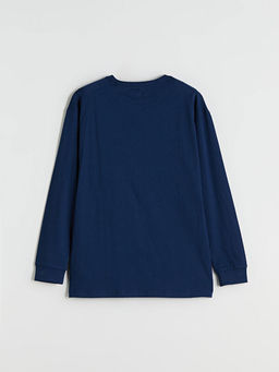 Bisiklet Yaka Bask?l? Erkek ?ocuk Pijama ?st