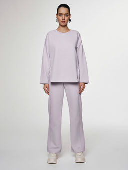 CONTE Брюки из футера с фактурными вставками по бокам LBK 2583 lavender