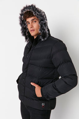 TRENDYOL MAN Gri Erkek Regular Fit Ici Polar Astarl? Ruzgara ve Suya Dayan?kl? K?sl?k Sisme Mont TMNAW23MO00009 - Trendyolmilla фото 12