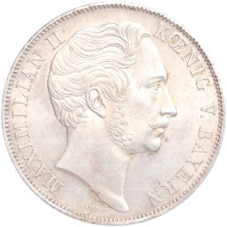 Монета 1 талер 1855 года Бавария Реставрация Колонны Мадонны в Мюнхене