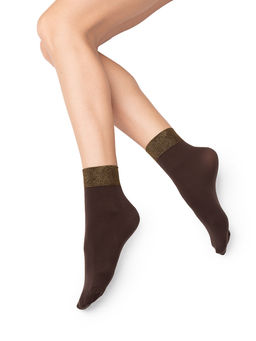calz. MICRO LUREX 70 3D носки (люрекс по резинке) - Moka/Oro