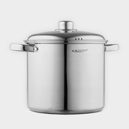 Кастрюля Катунь «Гретта», 7.3 л, d=22 см, с крышкой, капсульное дно, индукция, нержавеющая сталь, AISI - 201, хромированная