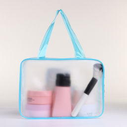 Косметичка-сумка на молнии для бассейна, с ручками, с принтом Единорог, голубая - Simaland фото 2